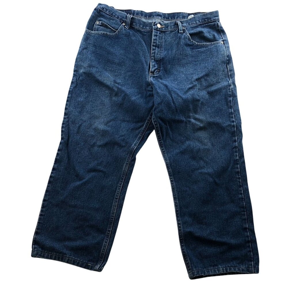 Wrangler Men Jeans 38x30 Classic Blue Denim Straight Leg Casual Medium Wash